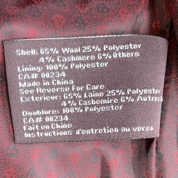 Anne Klein Red Wool Cashmere Blend 3 Button Overcoat S - Picture 4 of 16